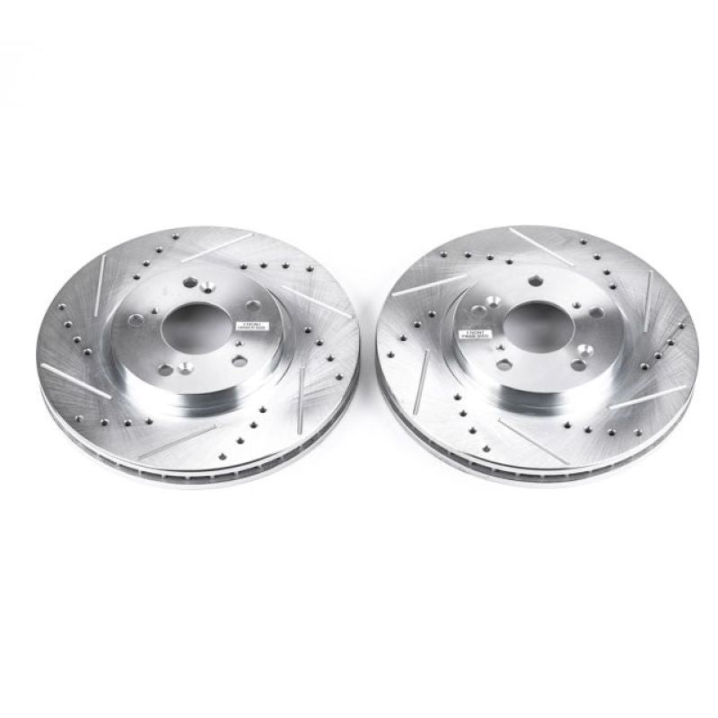 Power Stop 01-03 Acura CL Front Evolution Drilled & Slotted Rotors - Pair Brake Rotors - Slot & Drilled PowerStop