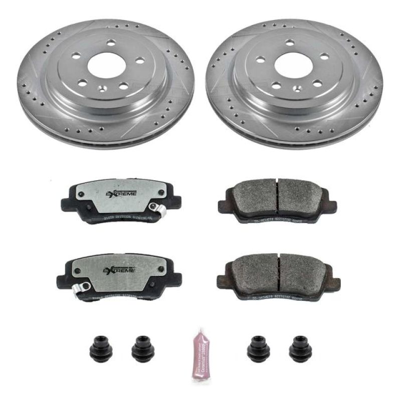 Power Stop 14-18 Cadillac CTS Rear Z26 Street Warrior Brake Kit Brake Kits - Performance D&S PowerStop