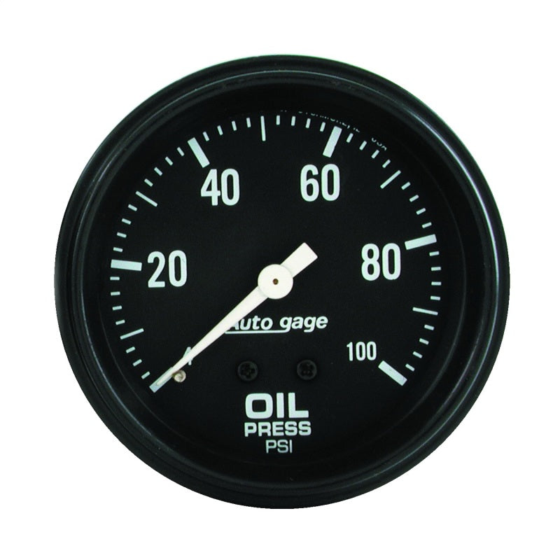Autometer AutoGage 2-5/8in Mechanical Black 0-100 PSI Oil Pressure Gauge Gauges AutoMeter
