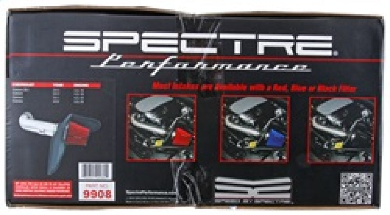Spectre 10-12 Chevy Camaro V8-6.2L F/I Air Intake Kit - Clear Anodized w/Red Filter Cold Air Intakes Spectre