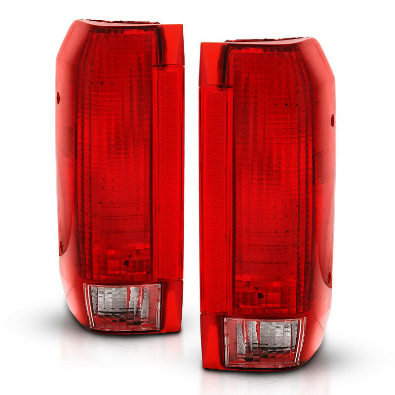 ANZO 1992-1996 Ford Bronco Taillight Red/Clear Lens (OE Replacement) Tail Lights ANZO