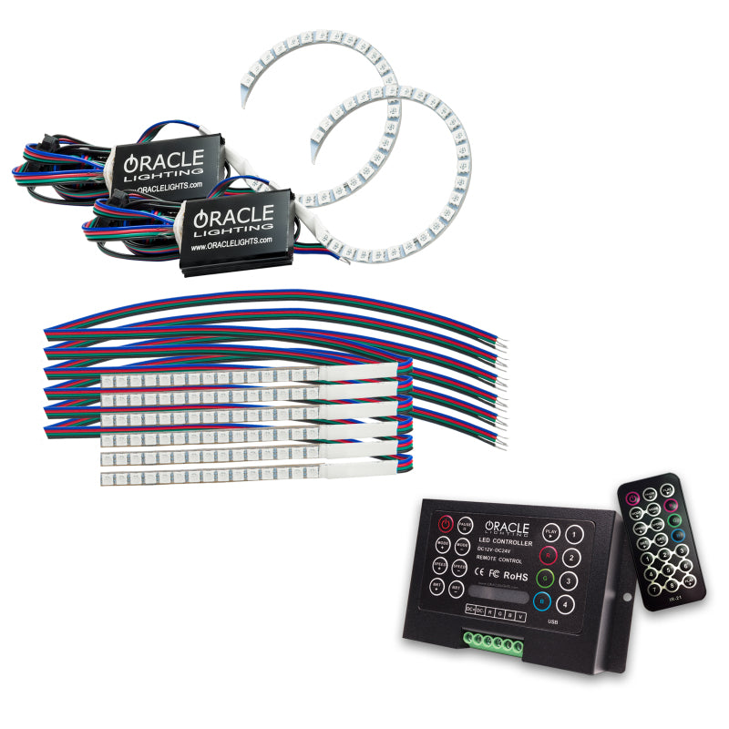 Oracle 18-21 Ford Mustang DRL Upgrade w/ Halo Kit - ColorSHIFT 2 Headlights ORACLE Lighting