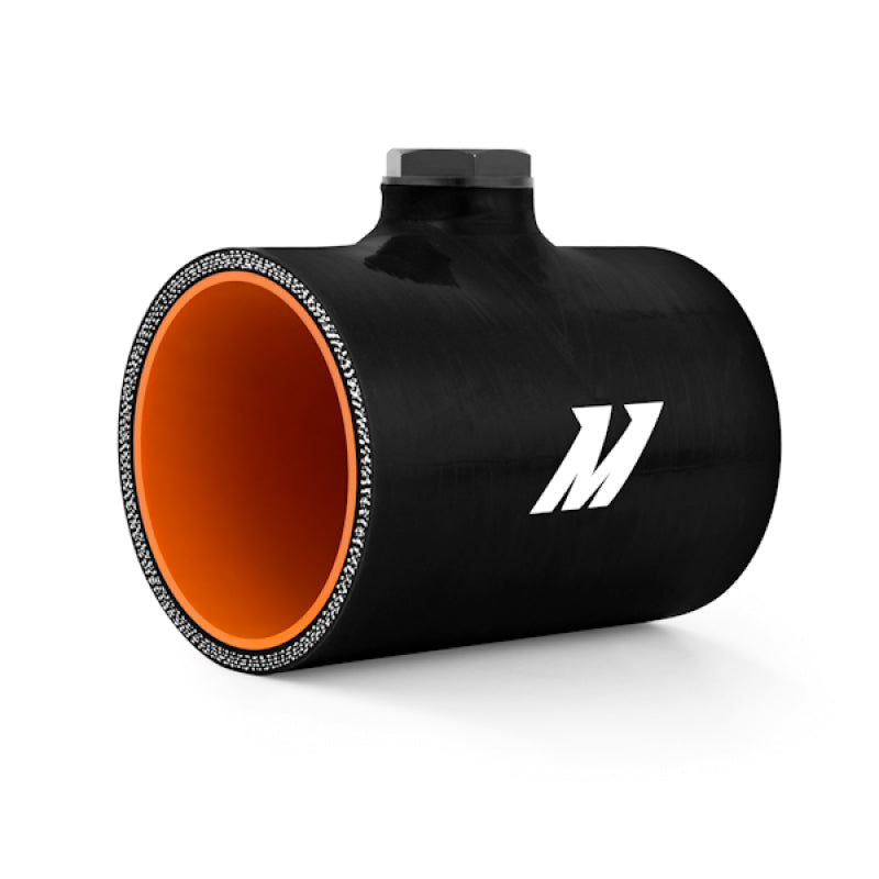 Mishimoto 3.0in Black Silicone Coupler w/ 1/8in NPT Bung Silicone Couplers & Hoses Mishimoto