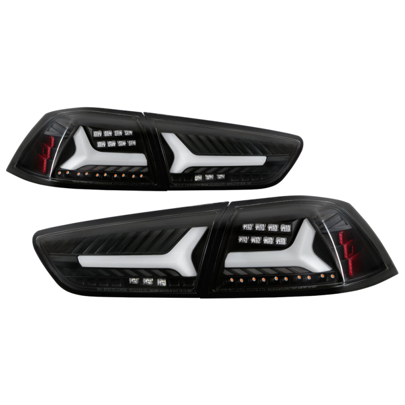 Spyder Mitsubishi Lancer/Evolution X 08-14 V2 LED Tail Lights - Black ALT-YD-ML08V2-SEQ-BK Tail Lights SPYDER