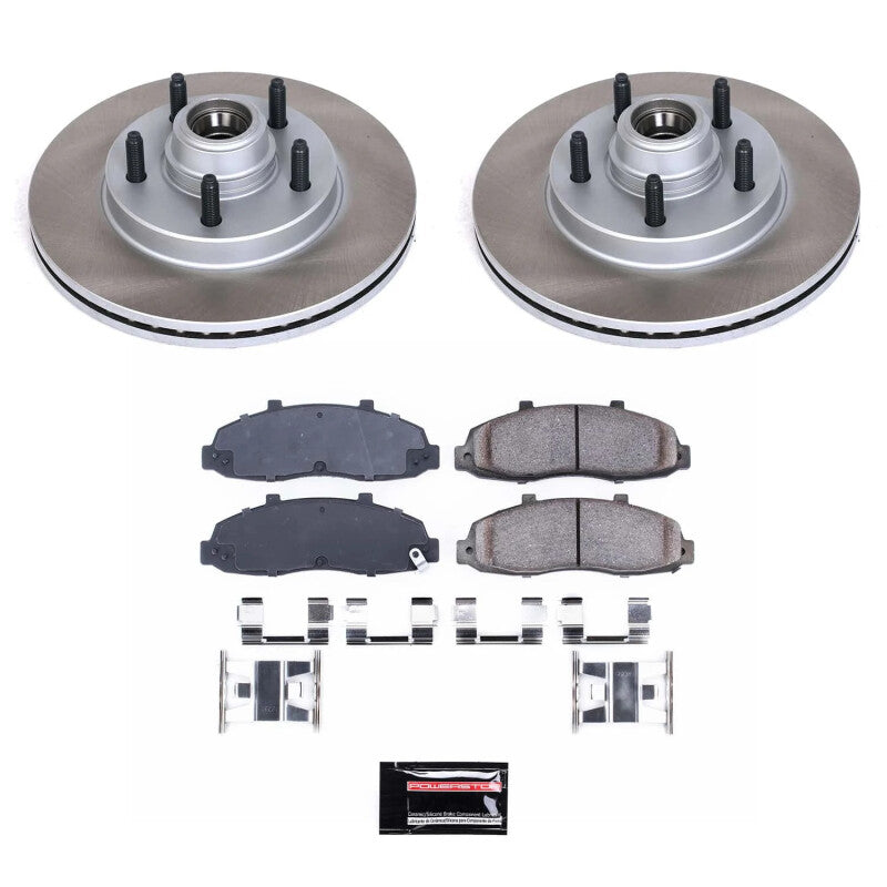 Power Stop 2002 Lincoln Blackwood Front Semi-Coated Rotor Kit Brake Kits - Performance Blank PowerStop