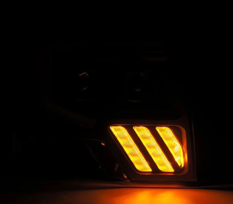 AlphaRex 09-14 Ford F-150 PRO-Series Projector Headlights Plank Style Black w/Activ Light/Seq Signal Headlights AlphaRex
