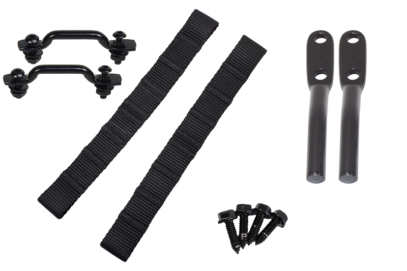 Kentrol Jeep Wrangler TJ Polished Stainless Door Strap Kit Black Powdercoat Stainless Steel Doors Kentrol