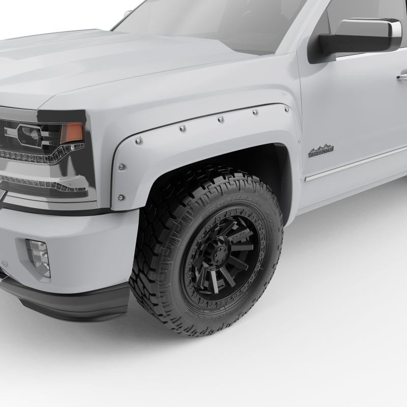 EGR 14+ Chev Silverado 5ft Bed Bolt-On Look Color Match Fender Flares - Set - Summit White Fender Flares EGR