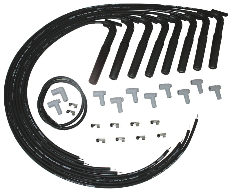 Moroso Universal/Hemi/BAE-AJPE Ignition Wire Set - Ultra 40 - Unsleeved - Black Spark Plug Wire Sets Moroso