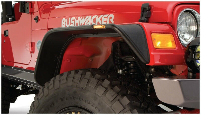 Bushwacker 97-06 Jeep Wrangler Flat Style Flares 4pc - Black Fender Flares Bushwacker