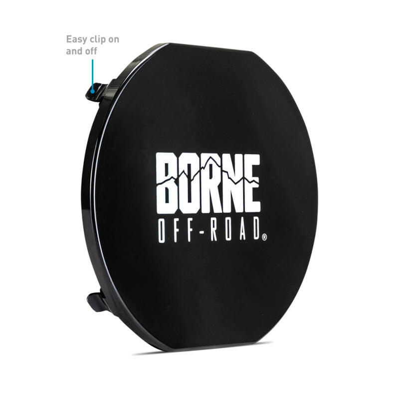 Borne Off-Road 7in Round Light Cover Black Light Covers and Guards Borne Off-Road