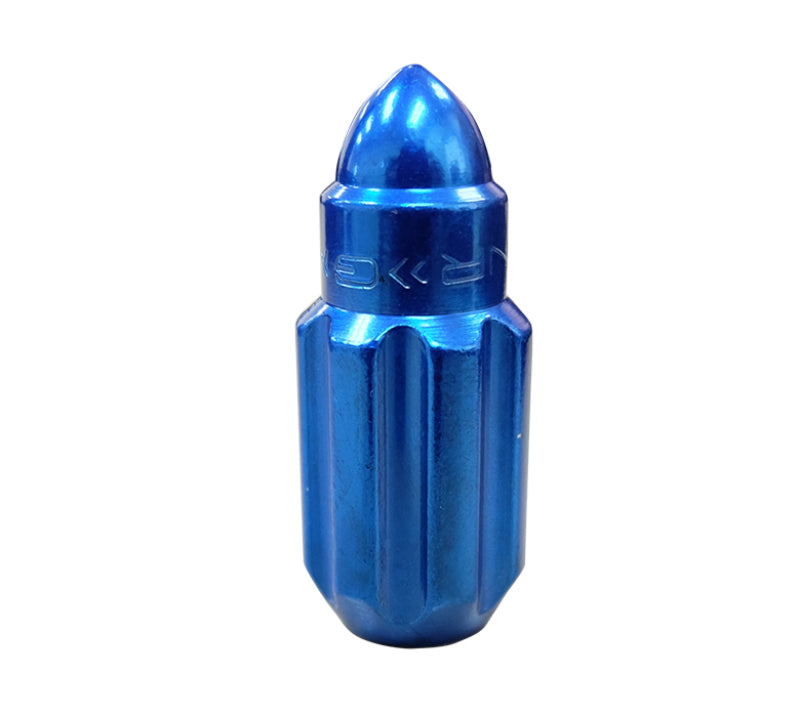 NRG 500 Series M12 X 1.5 Bullet Shape Steel Lug Nut Set - 21 Pc w/Lock Key - Blue Lug Nuts NRG