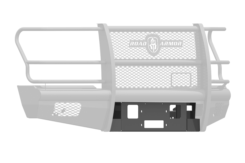 Road Armor 17-20 Ford F-250 Vaquero Front Winch Plate - Tex Blk Bumpers - Steel Road Armor