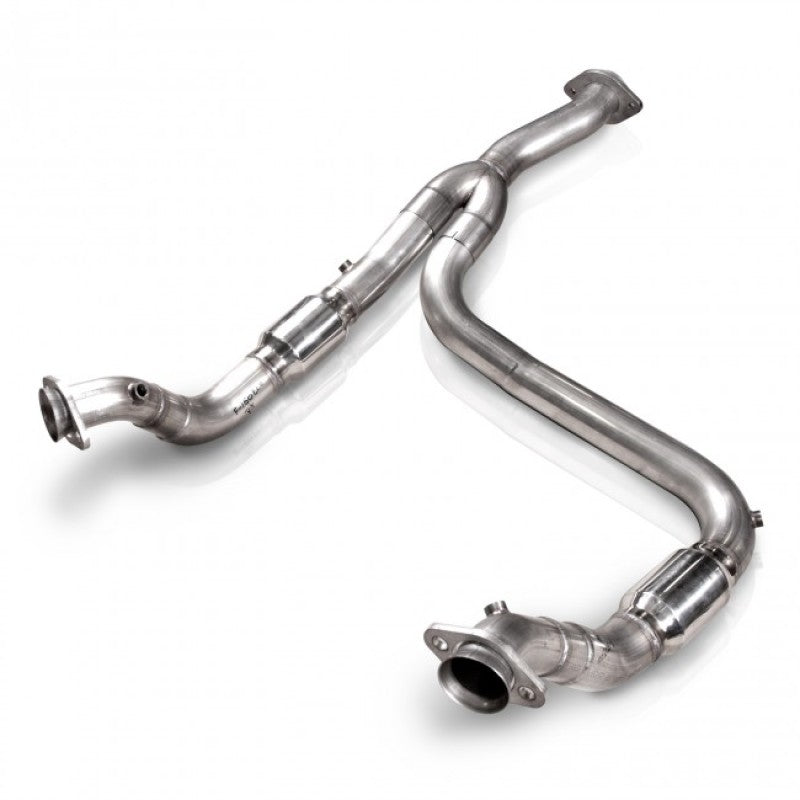 Stainless Works 2011-14 F-150 3.5L 3in Downpipe High-Flow Cats Y-Pipe Factory Connection Downpipes Stainless Works