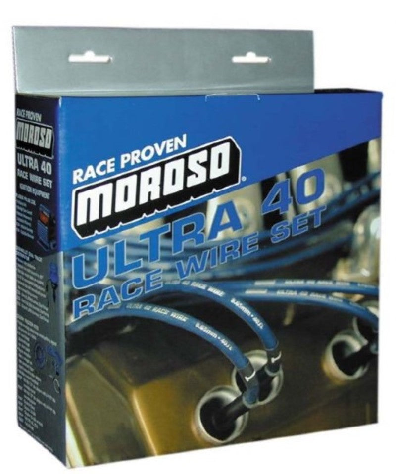 Moroso Ford 289-302 Ignition Wire Set - Ultra 40 - Sleeved - Non-HEI - 135 Degree - Black Spark Plug Wire Sets Moroso