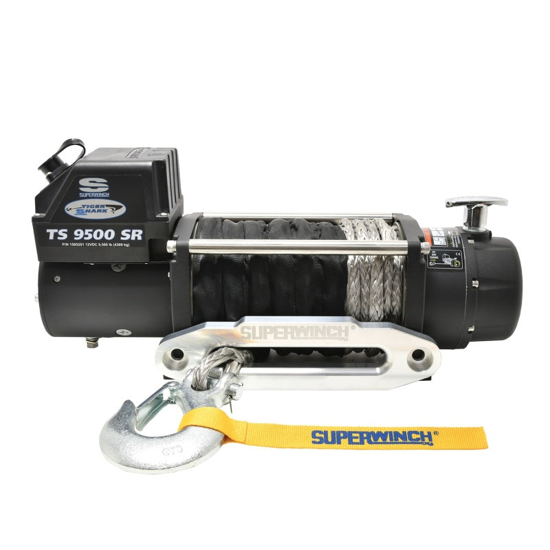 Superwinch 9500 LBS 12V DC 3/8in x 80ft Synthetic Rope Tiger Shark 9500 Winch Winches Superwinch