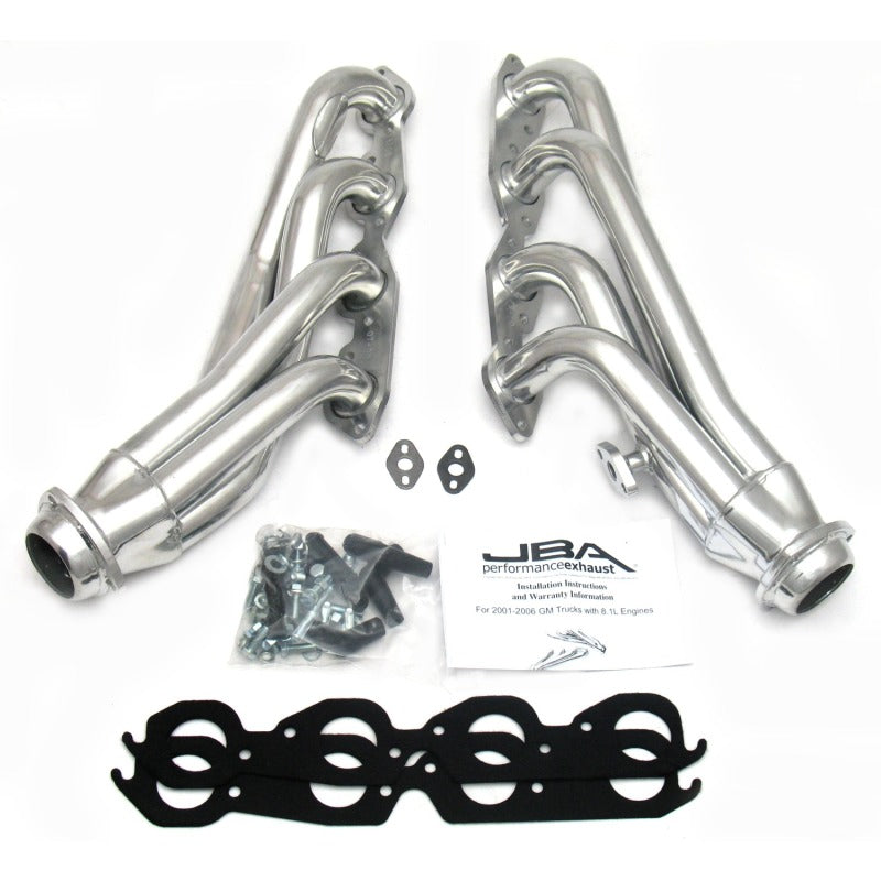 JBA 01-03 Gm Truck 8.1L BBC w/o EGR/A.I.R. 1-3/4in Primary Silver Ctd Cat4Ward Header Headers & Manifolds JBA