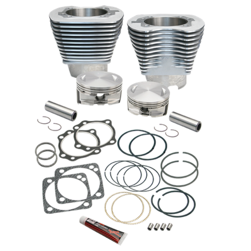 S&S Cycle 84-99 BT 4 1/8in Bore Cylinder & Pistons Kit For S&S V124 Engine - Natural Piston Sets - Powersports S&S Cycle