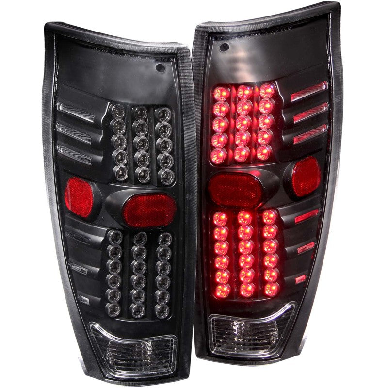 ANZO 2002-2006 Chevrolet Avalanche LED Taillights Black Tail Lights ANZO