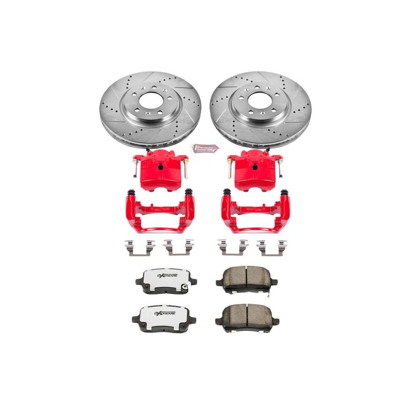 Power Stop 06-09 Pontiac Solstice Front Z26 Street Warrior Brake Kit w/Calipers Brake Kits - Performance D&S PowerStop