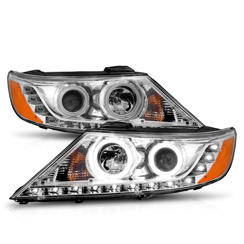 ANZO 2011-2013 Kia Sorento Projector Headlights w/ Halo Chrome (CCFL) Headlights ANZO