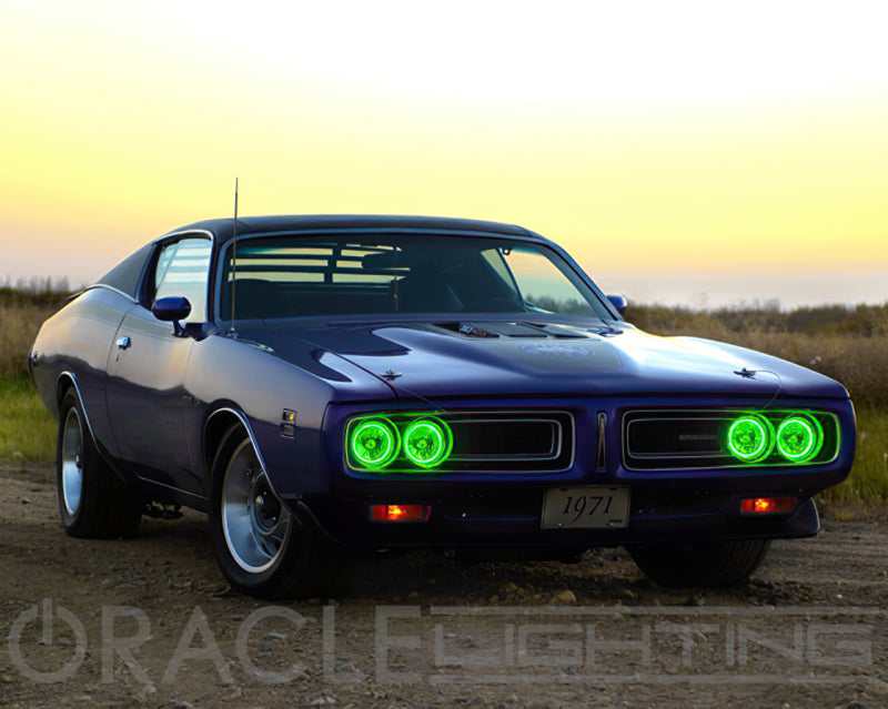 Oracle Pre-Installed Lights 5.75 IN. Sealed Beam - Green Halo Headlights ORACLE Lighting