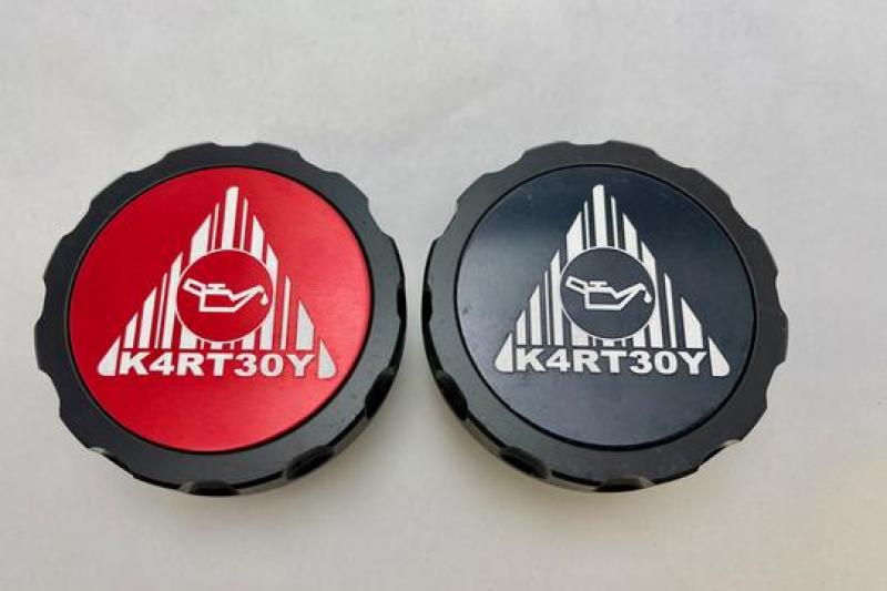 Kartboy Subaru Oil Cap w/Black and Red Center Logo Inserts Engine Hardware Kartboy
