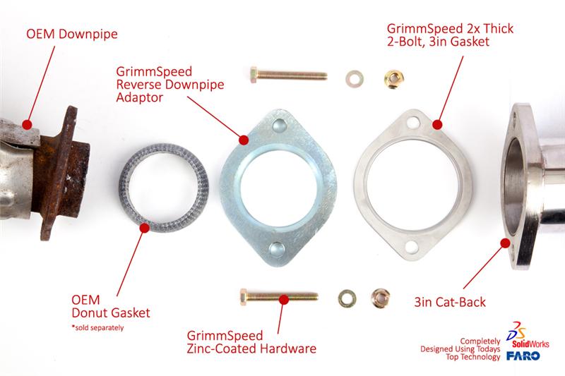 GrimmSpeed Subaru Downpipe to 3in Catback Adapter Exhaust Adapters GrimmSpeed