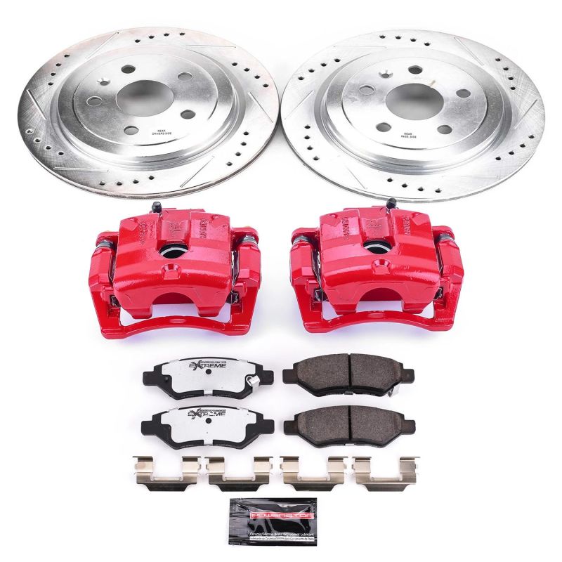 Power Stop 08-09 Cadillac CTS Rear Z26 Street Warrior Brake Kit w/Calipers Brake Kits - Performance D&S PowerStop