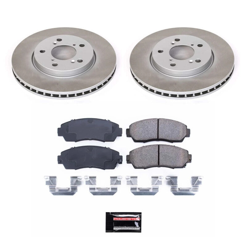 Power Stop 05-10 Honda Odyssey Front Semi-Coated Rotor Kit Brake Kits - Performance Blank PowerStop