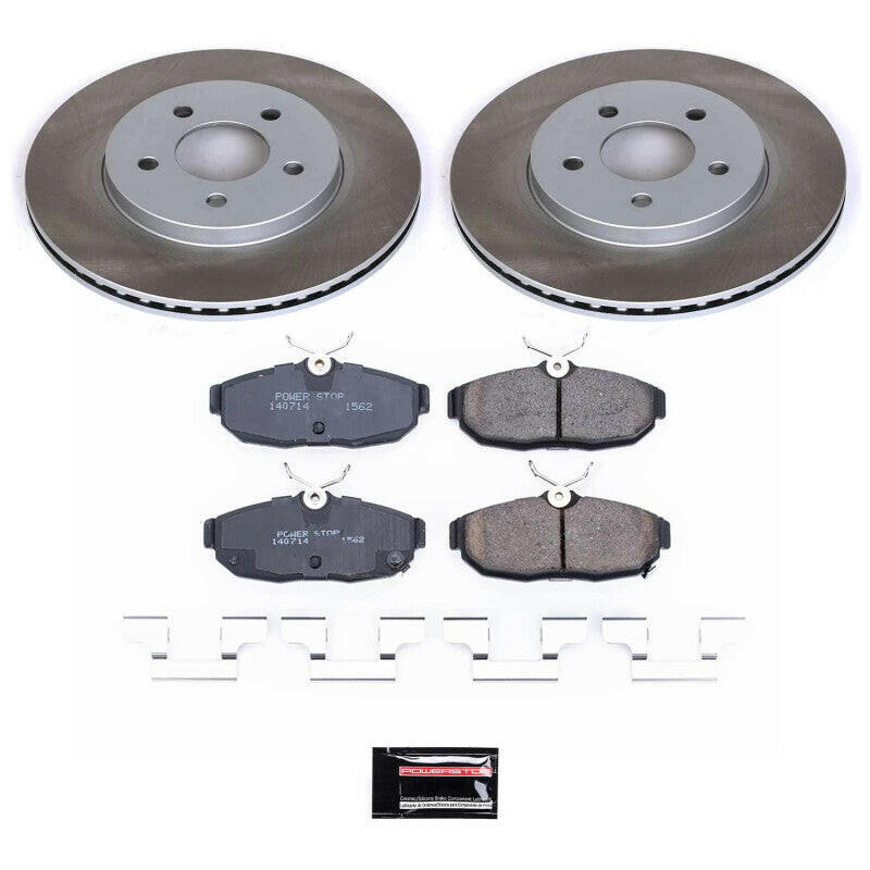 Power Stop 2012 Ford Mustang Rear Semi-Coated Rotor Kit Brake Kits - Performance Blank PowerStop