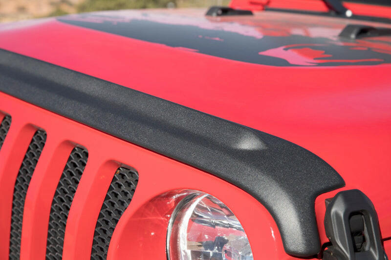 Bushwacker 18-19 Jeep Wrangler Rubicon/Sport//Unlimited/Sport S Hood Stone Guard- Black Body Armor & Rock Rails Bushwacker