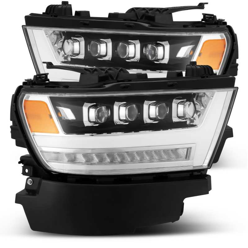 AlphaRex 19-20 Ram 1500HD NOVA LED Proj Headlights Plank Style Chrome w/Activ Light/Seq Signal/DRL Headlights AlphaRex