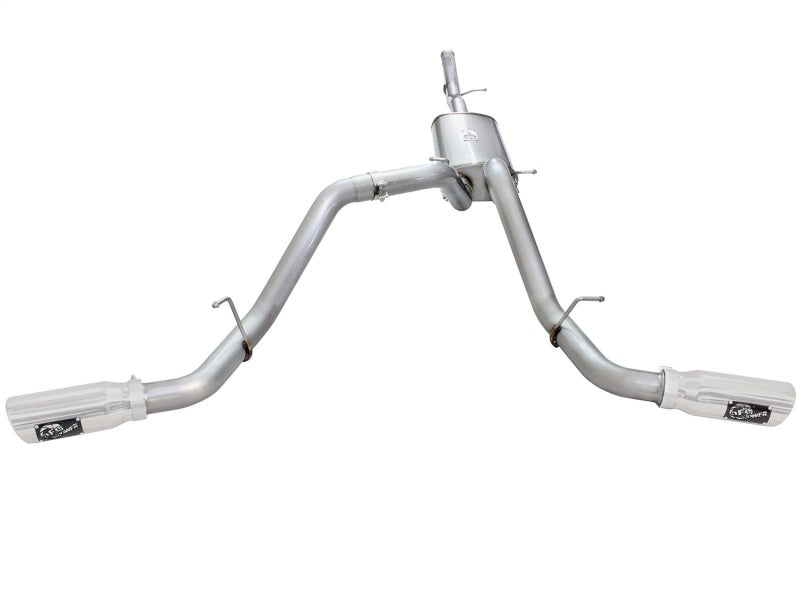 aFe Mach Force-XP Exhaust 3in Cat-Back SS 14-15 GM 1500 Trucks 4.3L/5.3L Dual Split w/ Polished Tip Catback aFe