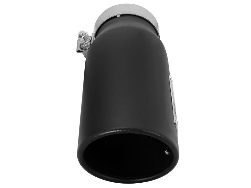 aFe MACH Force-Xp Universal Exhaust Tip 3-1/2ININ x 4-1/2IN Outlet x 12IN Black Left Side Exit Tips aFe