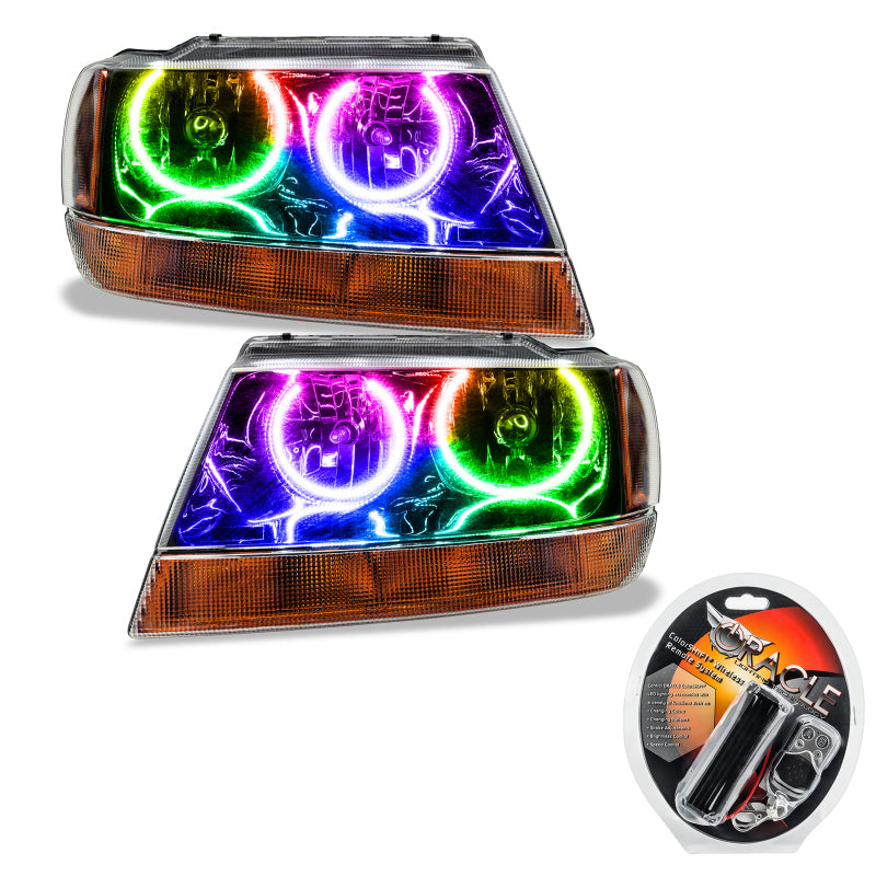 Oracle 99-04 Jeep Grand Cherokee SMD HL - Black - ColorSHIFT Headlights ORACLE Lighting