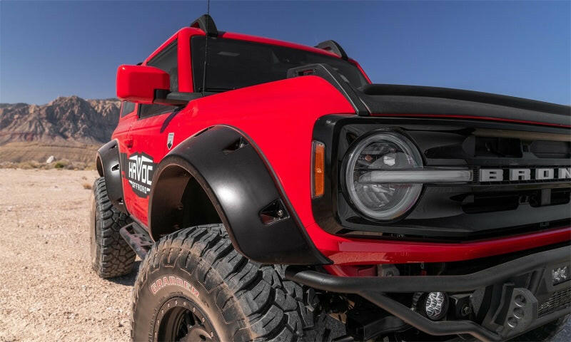 Bushwacker 21-22 Ford Bronco (2 Door) Pocket Style Fender Flares - 4pc Smooth Fender Flares Bushwacker