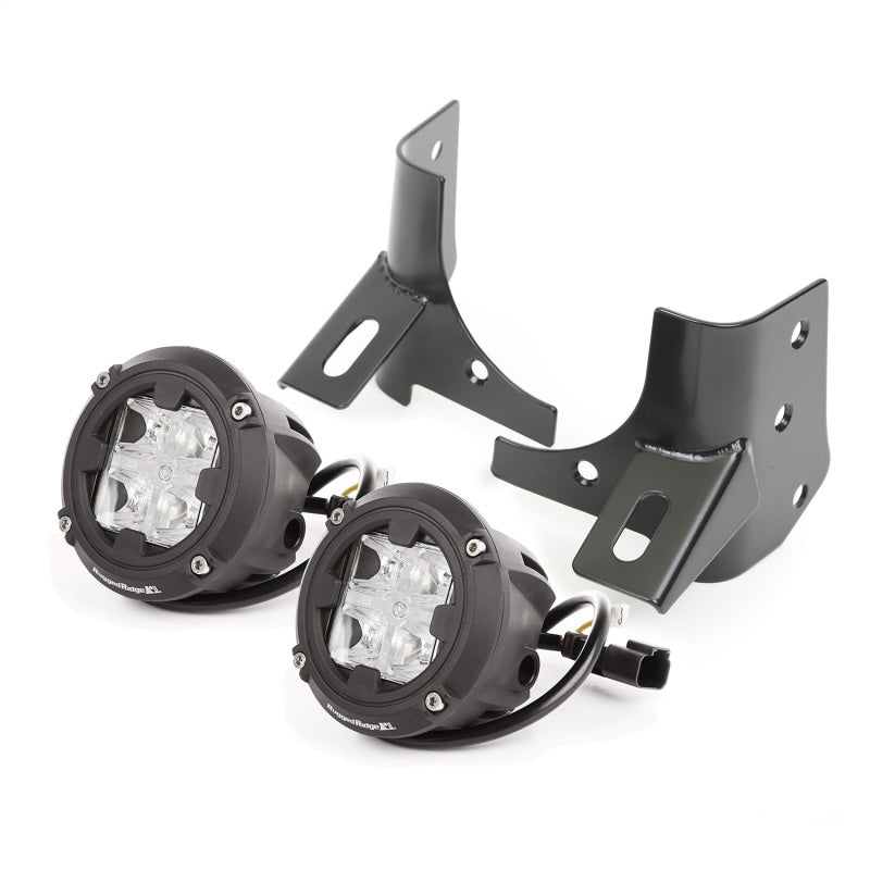 Rugged Ridge 97-06 Jeep Wrangler TJ Round Cube Windshield LED Kit w/ Brackets Brackets Rugged Ridge