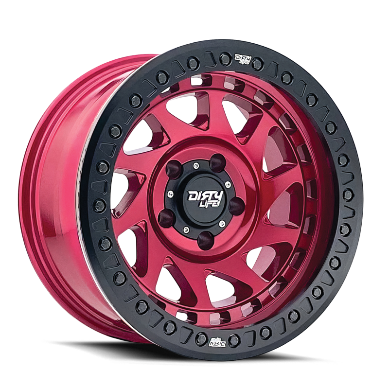 Dirty Life 9313 Enigma Race 17x9 / 6x139.7 BP / -38mm Offset / 106mm Hub Crimson Candy Red Wheel Wheels - Cast Dirty Life