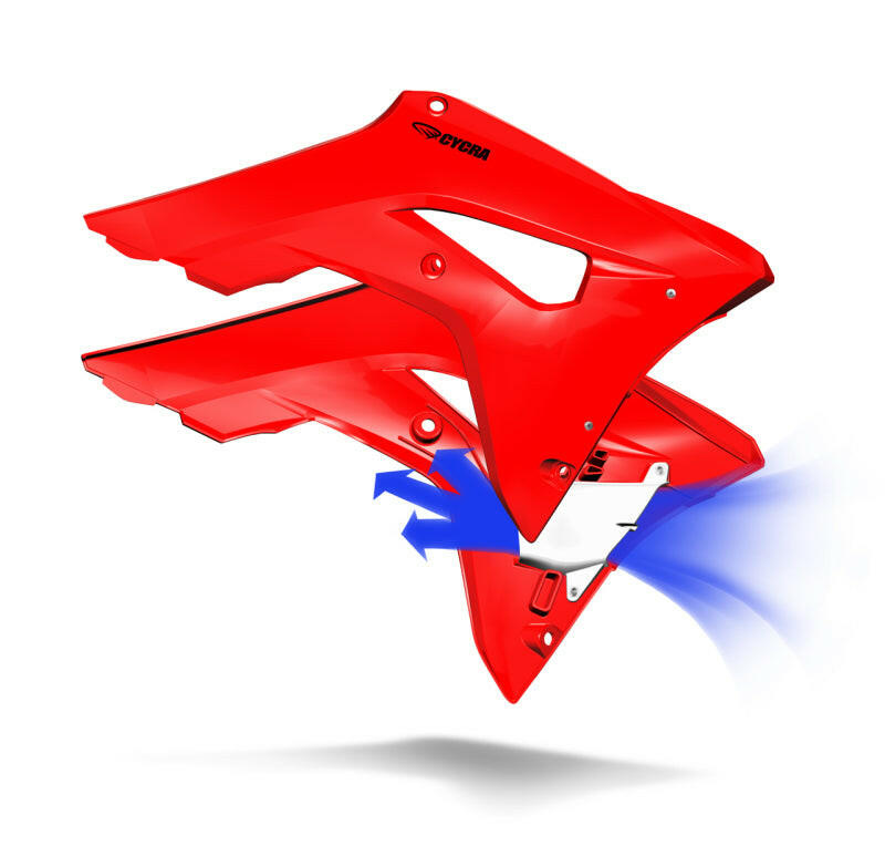 Cycra 17-21 Honda CRF250R-450R Powerflow Radiator Shrouds - Red Plastics Cycra