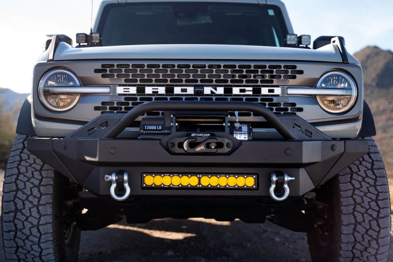 DV8 Offroad 2021+ Ford Bronco Modular Front Bumper Winch Capable w/ Auxiliary Light Mounts Bumpers - Steel DV8 Offroad