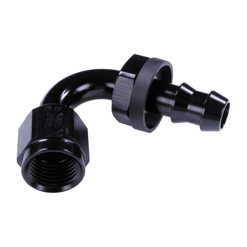 Russell 6AN Twist-Lok 120 Degree Hose End - Black Fittings Russell