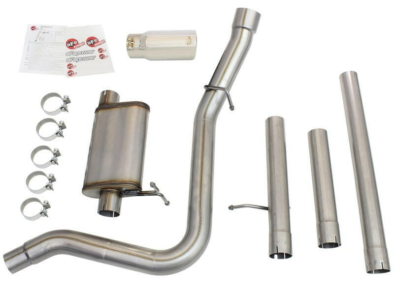 aFe MACHForce XP Exhaust 3in-3.5in SS Single Side Ext CB w/ Polish Tip 99-04 Ford F-250 V8 5.4L/6.8L Catback aFe