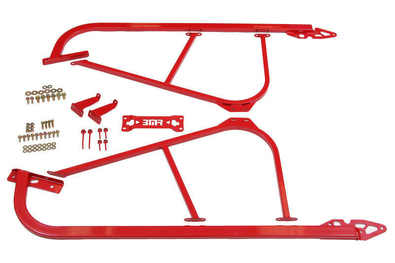 BMR 08-17 Challenger Bolt-On Subframe Connectors - Red Chassis Bracing BMR Suspension