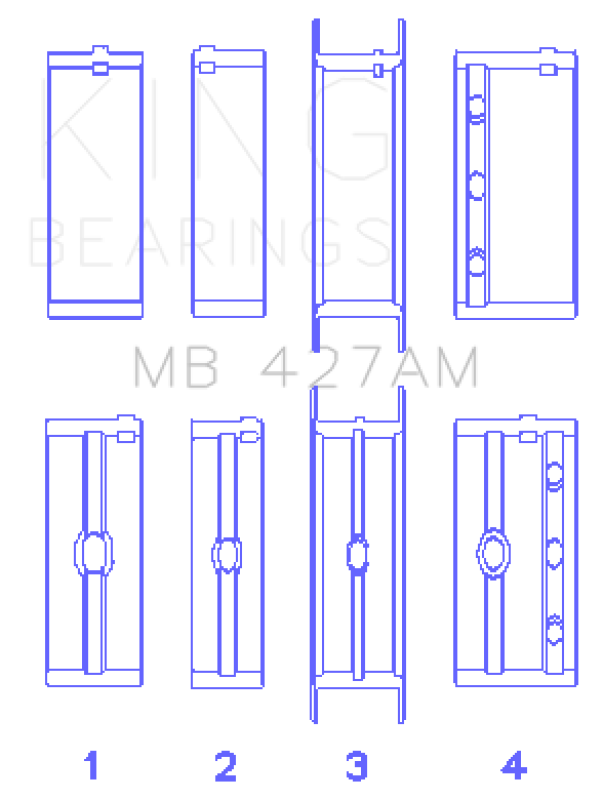 King Engine Bearings Chevrolet 173 V6 (Size +0.50mm) Main Bearing Set Bearings King Engine Bearings