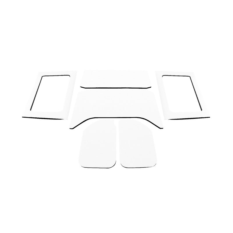 DEI 11-18 Jeep Wrangler JK 4-Door Boom Mat Complete Headliner Kit - 6 Piece - White Hard Top Accessories DEI
