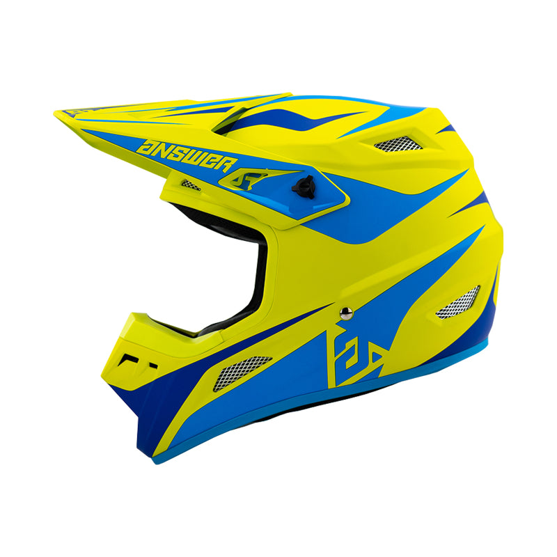 Answer 26 AR1 Mototown Helmet Matte Hyper Acid/Cyan/Dark Blue - 2XL Helmets and Accessories Answer