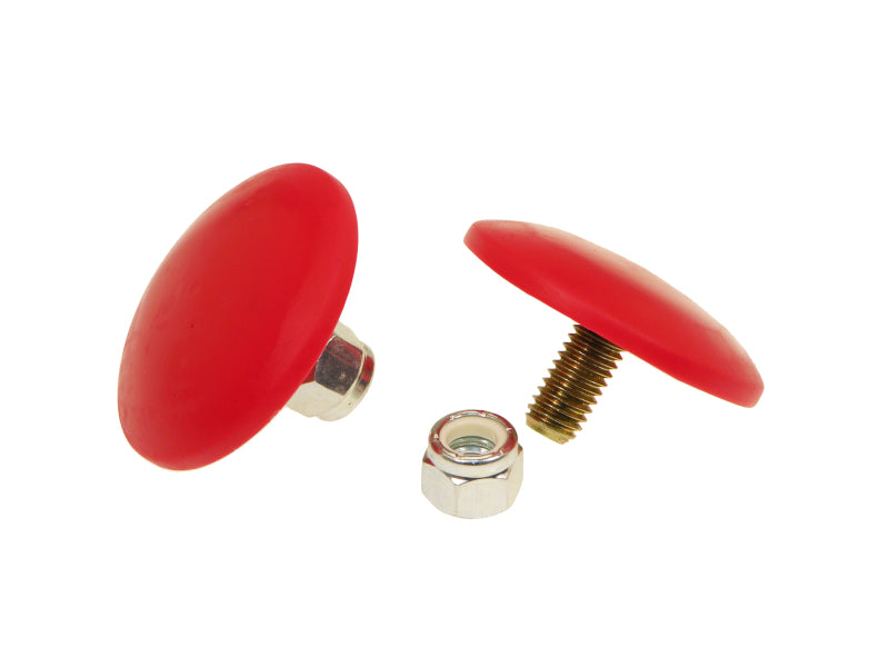 Prothane Universal Bump Stop 3/8X2 Ultra Thin Button - Red Bump Stops Prothane
