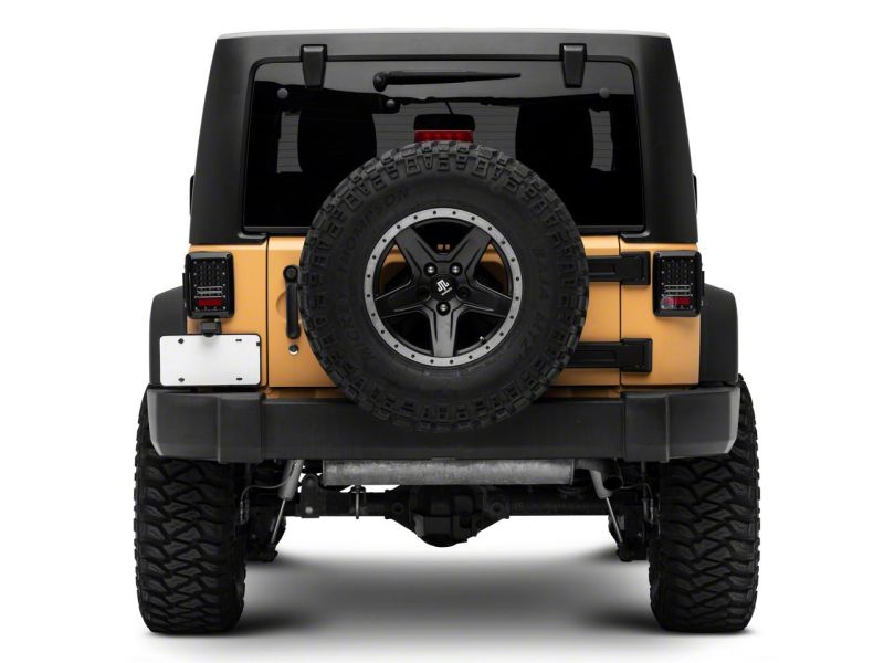 Raxiom 07-18 Jeep Wrangler JK Axial Series LED Tail Lights- Blk Housing (Clear Lens) Tail Lights Raxiom