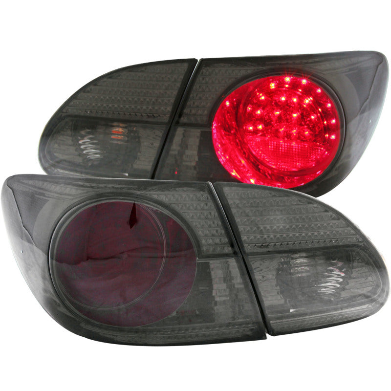 ANZO 2003-2008 Toyota Corolla LED Taillights Red/Smoke Tail Lights ANZO